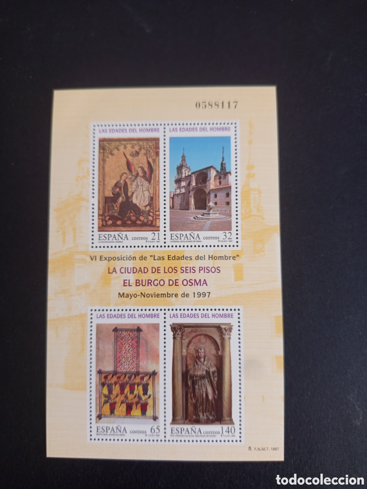 Sellos: Espa&ntilde;a, 1997. Las Edades del Hombre. Burgos de Osma. Edifil 3494. Pedido m&iacute;nimo 3 &euro;. Ver fotos.