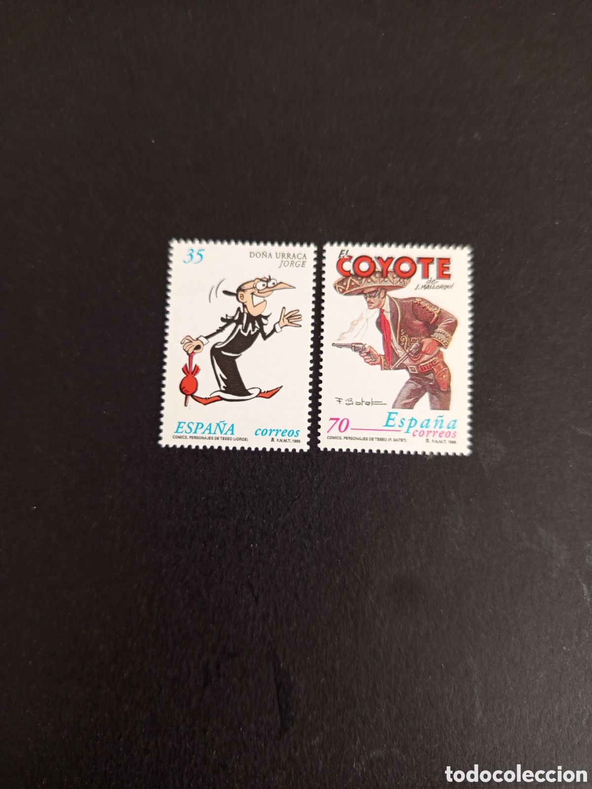 Sellos: Espa&ntilde;a, 1999. C&oacute;mics. Do&ntilde;a Urraca y El Coyote. Edifil 3645/6. Pedido m&iacute;nimo 3 &euro;. Ver Fotos
