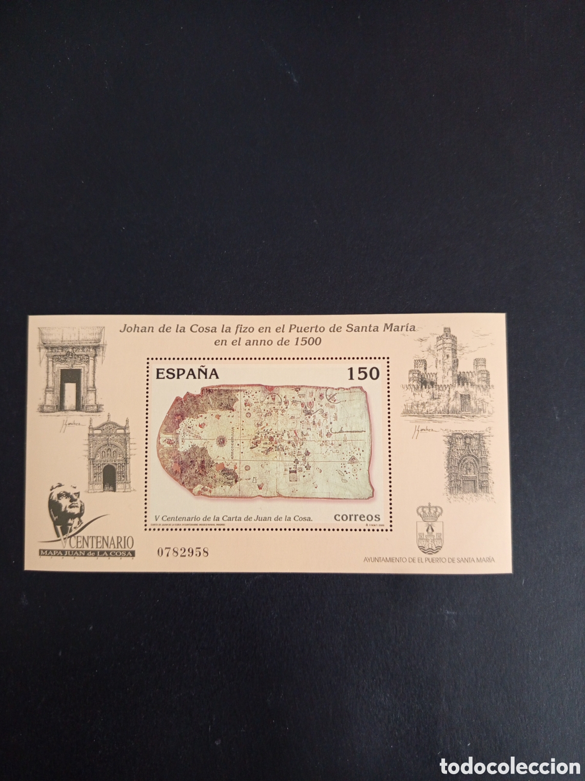 Sellos: Espa&ntilde;a, 2000. Carta Juan de la Cosa. Edifil 3722. Pedido m&iacute;nimo 3 &euro;. Ver fotos