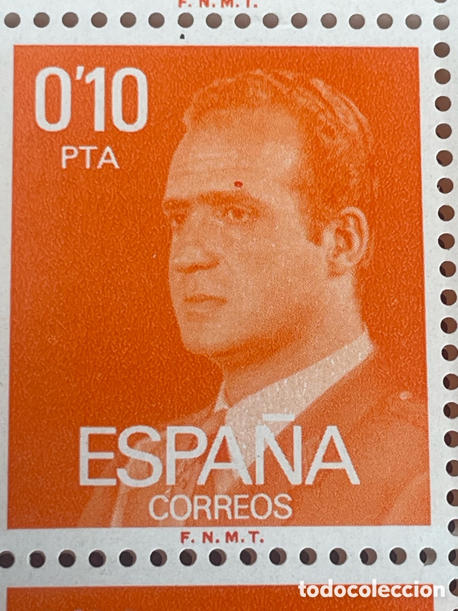 Sellos: Espa&ntilde;a Juan Carlos I 0,10 PTA &ndash; 31 hojas completas correlativas numeradas (30840&ndash;30900)