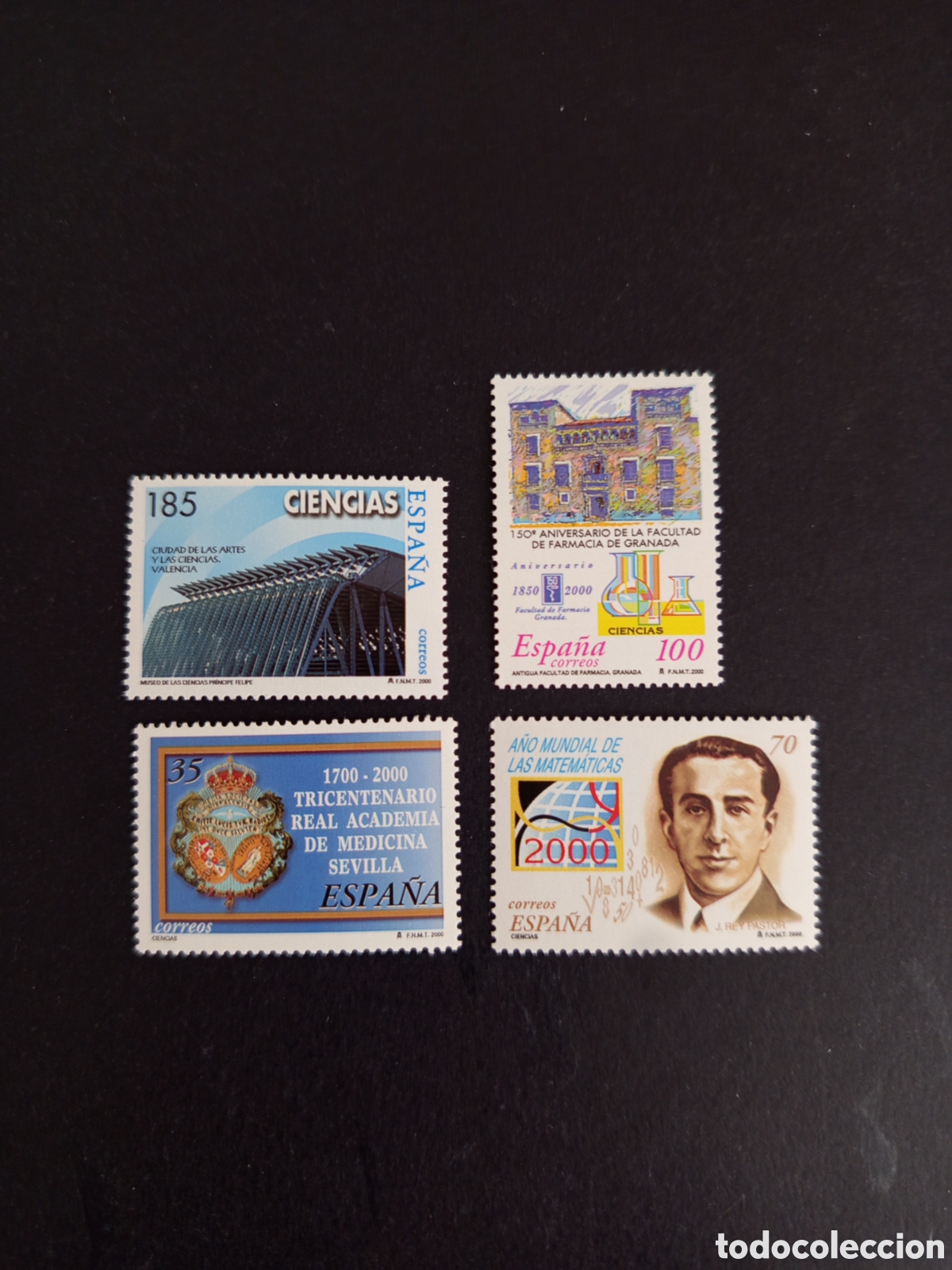 Sellos: Espa&ntilde;a, 2000. Ciencias. Edifil 3708/11. Pedido m&iacute;nimo 3 &euro;. Ver fotos . Serie completa sin circular,