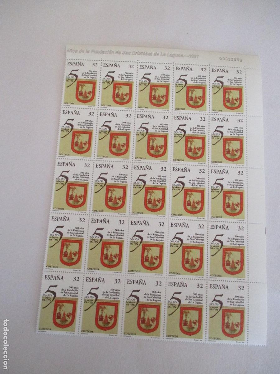 Sellos: 25 SELLOS NUEVOS DE 32-A&Ntilde;O 1997- 500 A&Ntilde;OS DE LA FUNDACI&Oacute;N DE SAN CRIST&Oacute;BAL DE LA LAGUNA