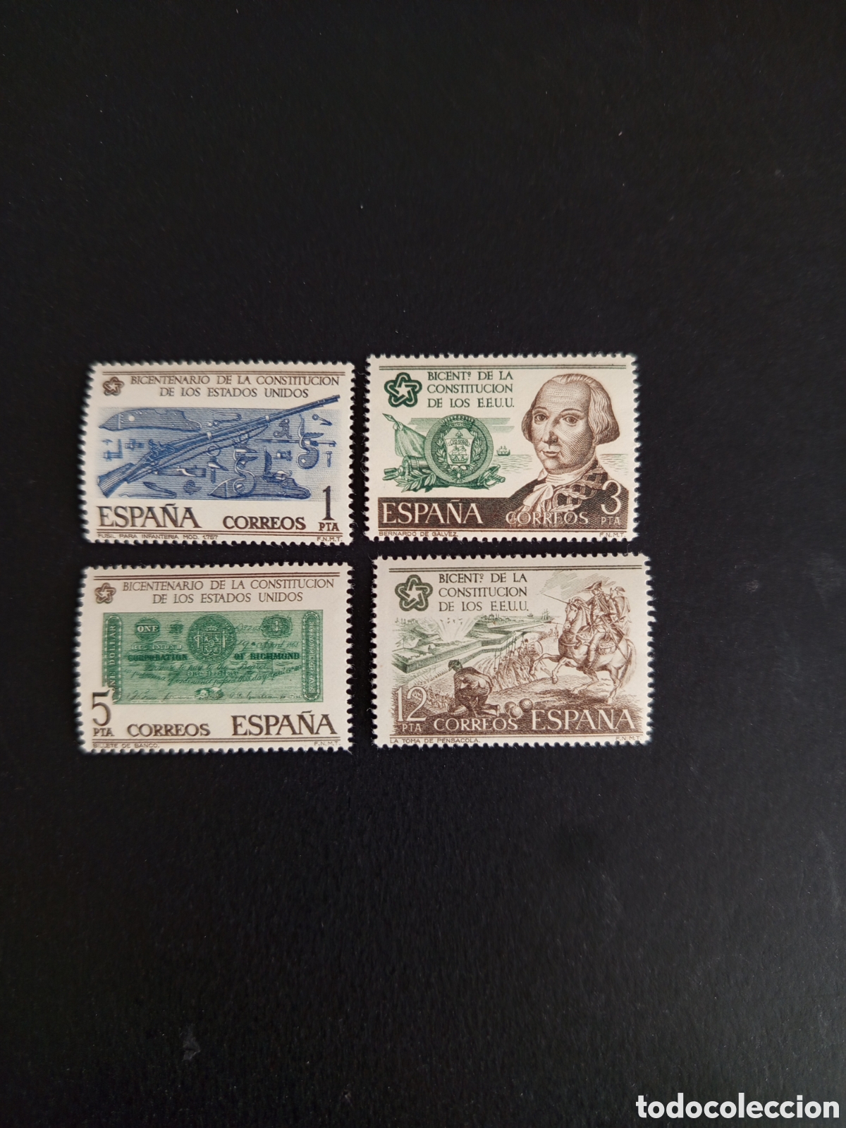 Sellos: Espa&ntilde;a, 1976. Bicentenario Independencia Estados Unidos. Edifil 2322/5. Pedido m&iacute;nimo 3 &euro;. Ver fotos