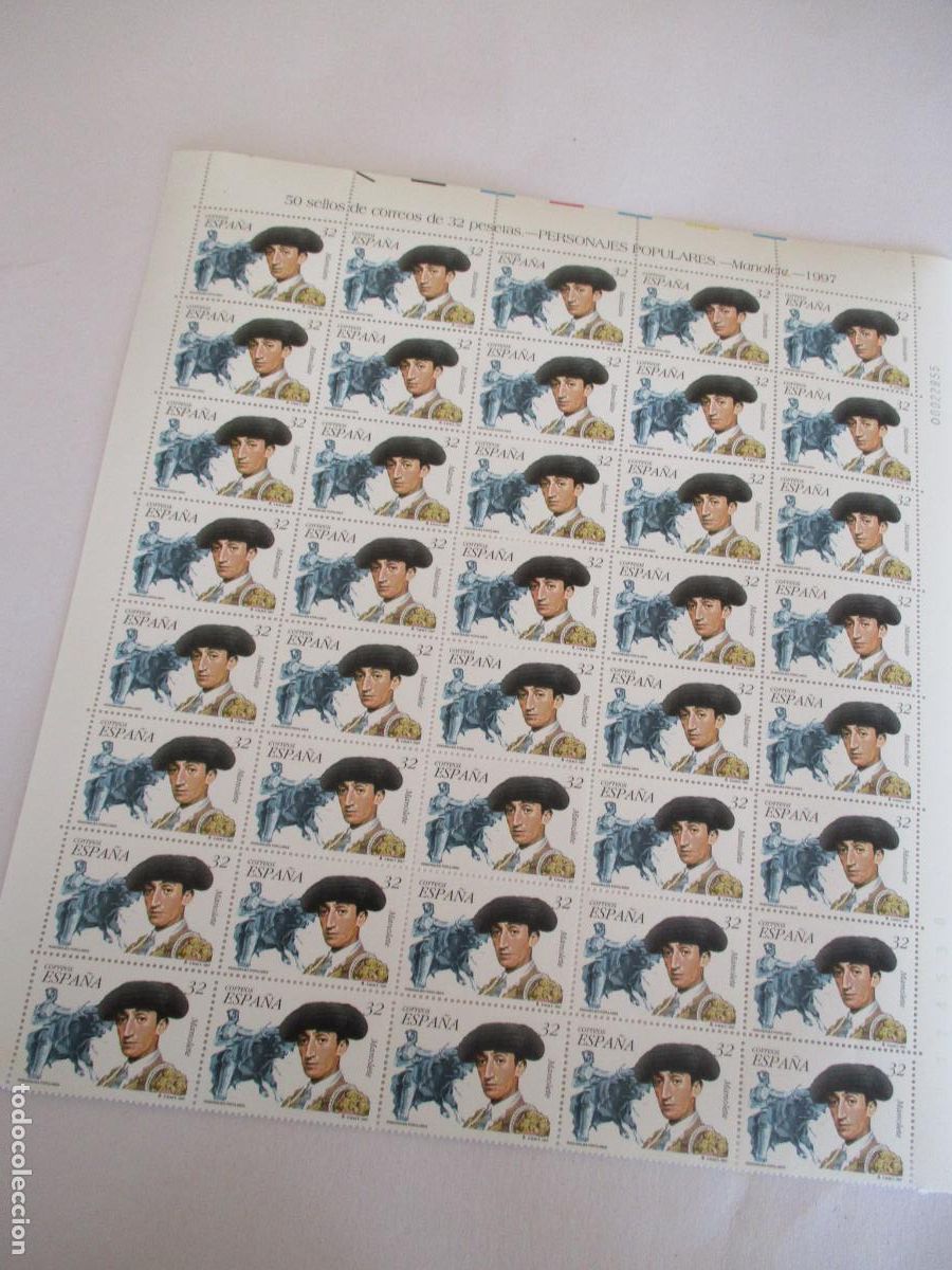 Sellos: 40 SELLOS NUEVOS DE 32-A&Ntilde;O 1997- PERSONAJES POPULARES- MANOLETE