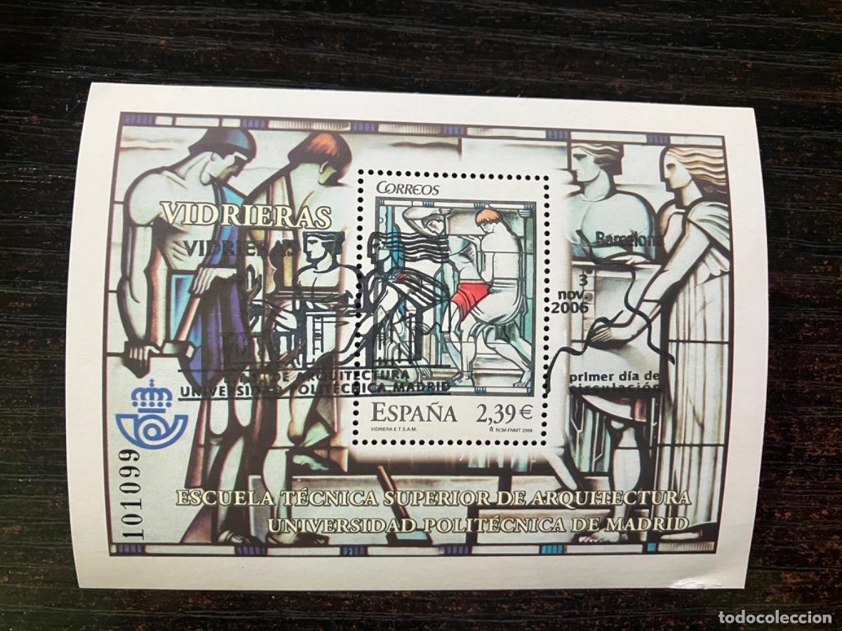 Sellos: Vidrieras - HB Hojita bloque 2006 - Usada matasellos primer d&iacute;a - Edifil 4280