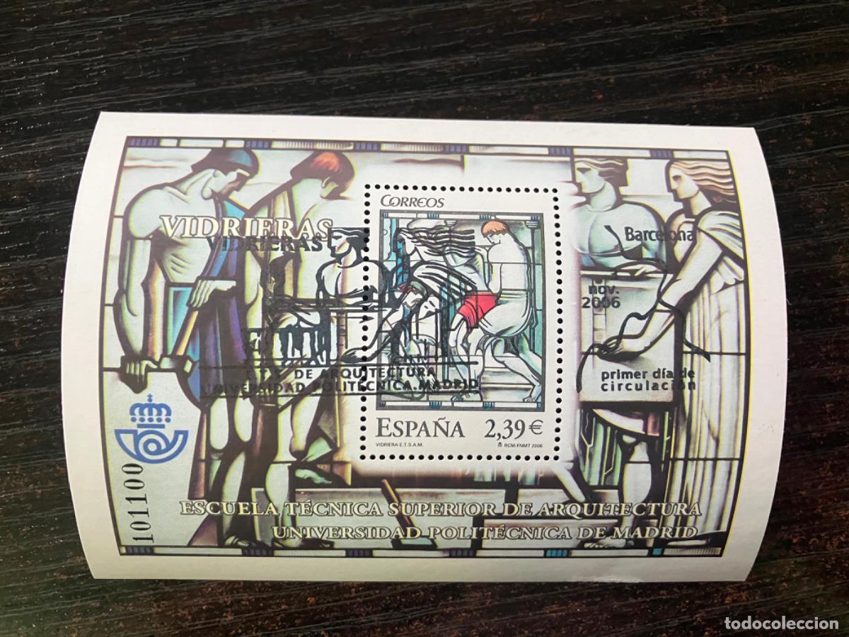 Sellos: Vidrieras - HB Hojita bloque 2006 - Usada matasellos primer d&iacute;a - Edifil 4280