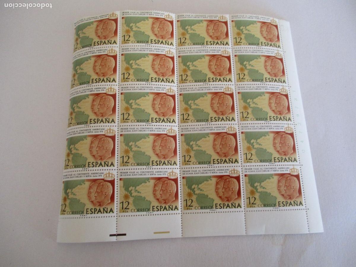 Sellos: 20 SELLOS NUEVOS DE 12 - PRIMER VIAJE AL CONTINENTE AMERICANO DE S.S.M.M. JUAN CARLOS I Y SOFIA