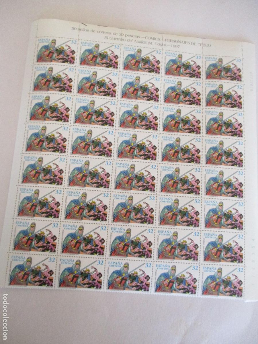 Sellos: 40 SELLOS NUEVOS DE 32 - EL GUERRERO DEL ANTIFAZ-1997