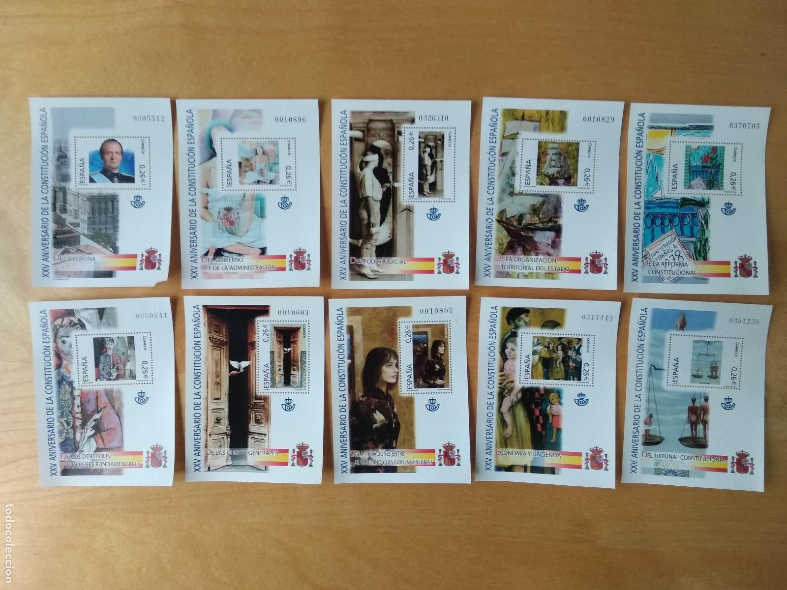 Sellos: SELLOS SERIE EDIFIL 4037 / 4046 A&Ntilde;O 2003 NUEVOS XXV ANIVERSARIO DE LA CONSTITUCION ESPA&Ntilde;OLA
