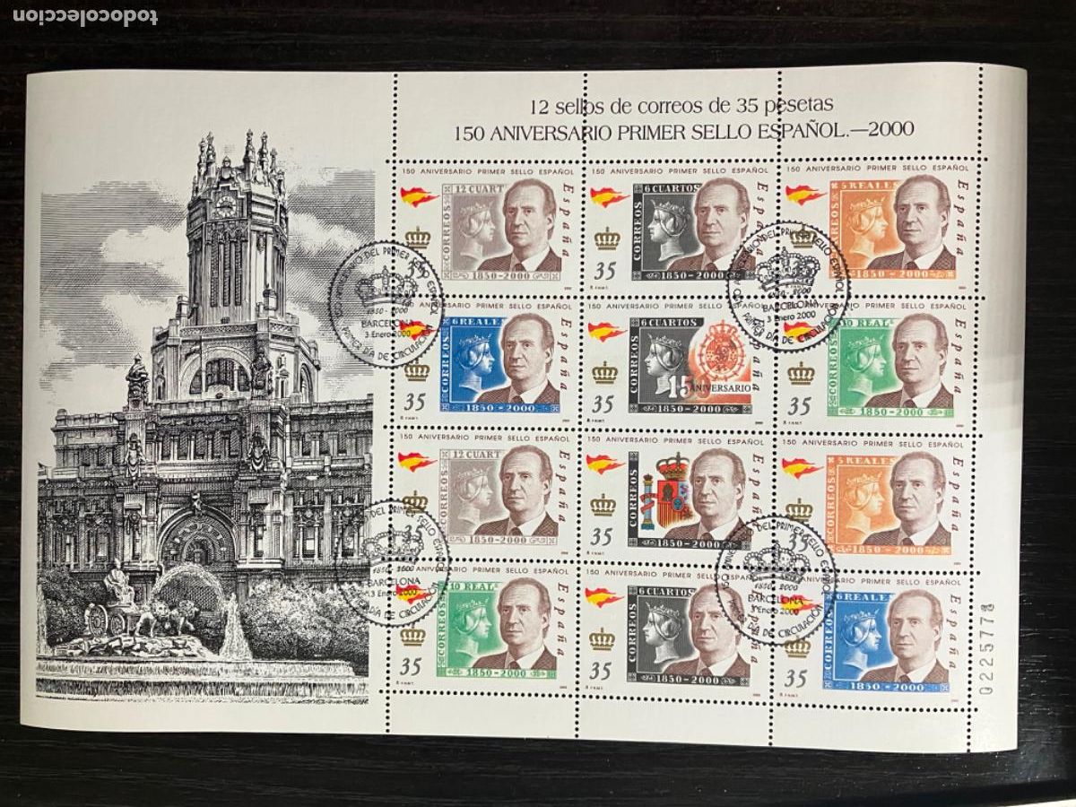 Sellos: 150 Aniversario Sello Espa&ntilde;ol - 2000 - Edifil 3687 3693 - Usado matasellos primer d&iacute;a