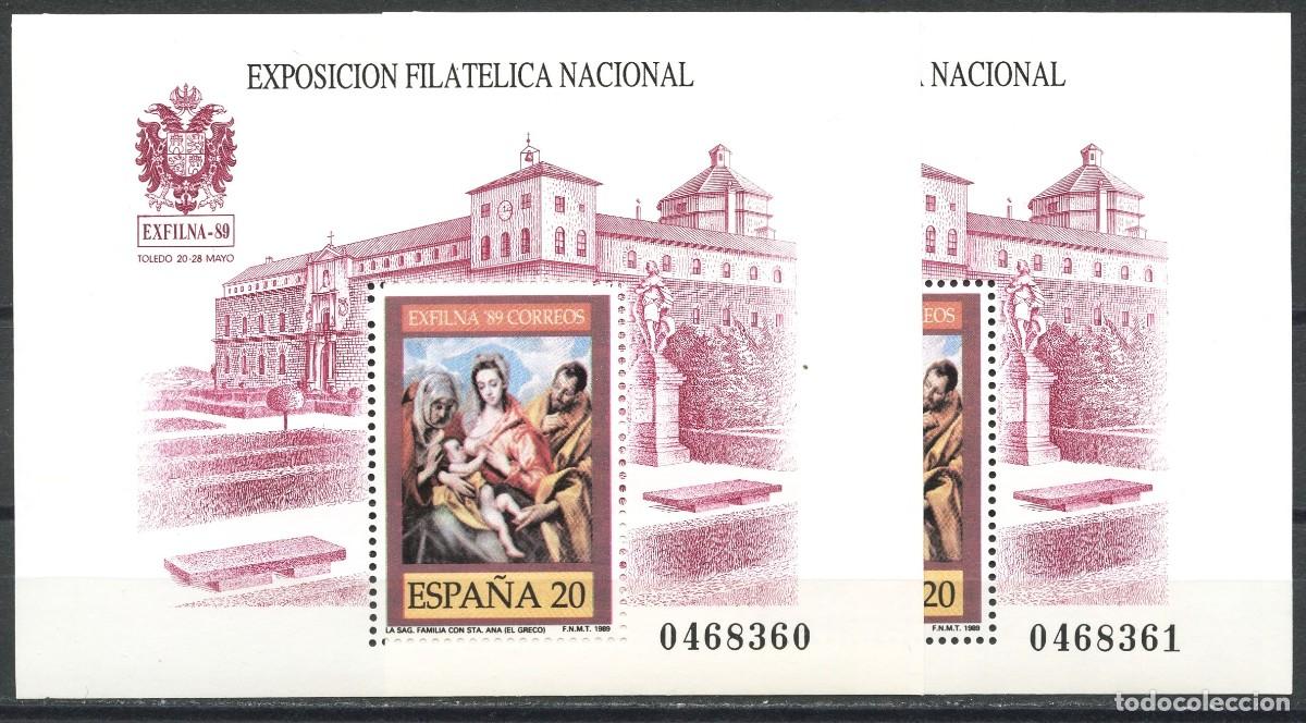 Stamps: ESPA&Ntilde;A, SELLOS, HOJITAS, EXFILNA, EXPOSICI&Oacute;N FILAT&Eacute;LICA NACIONAL, 1989, (2)