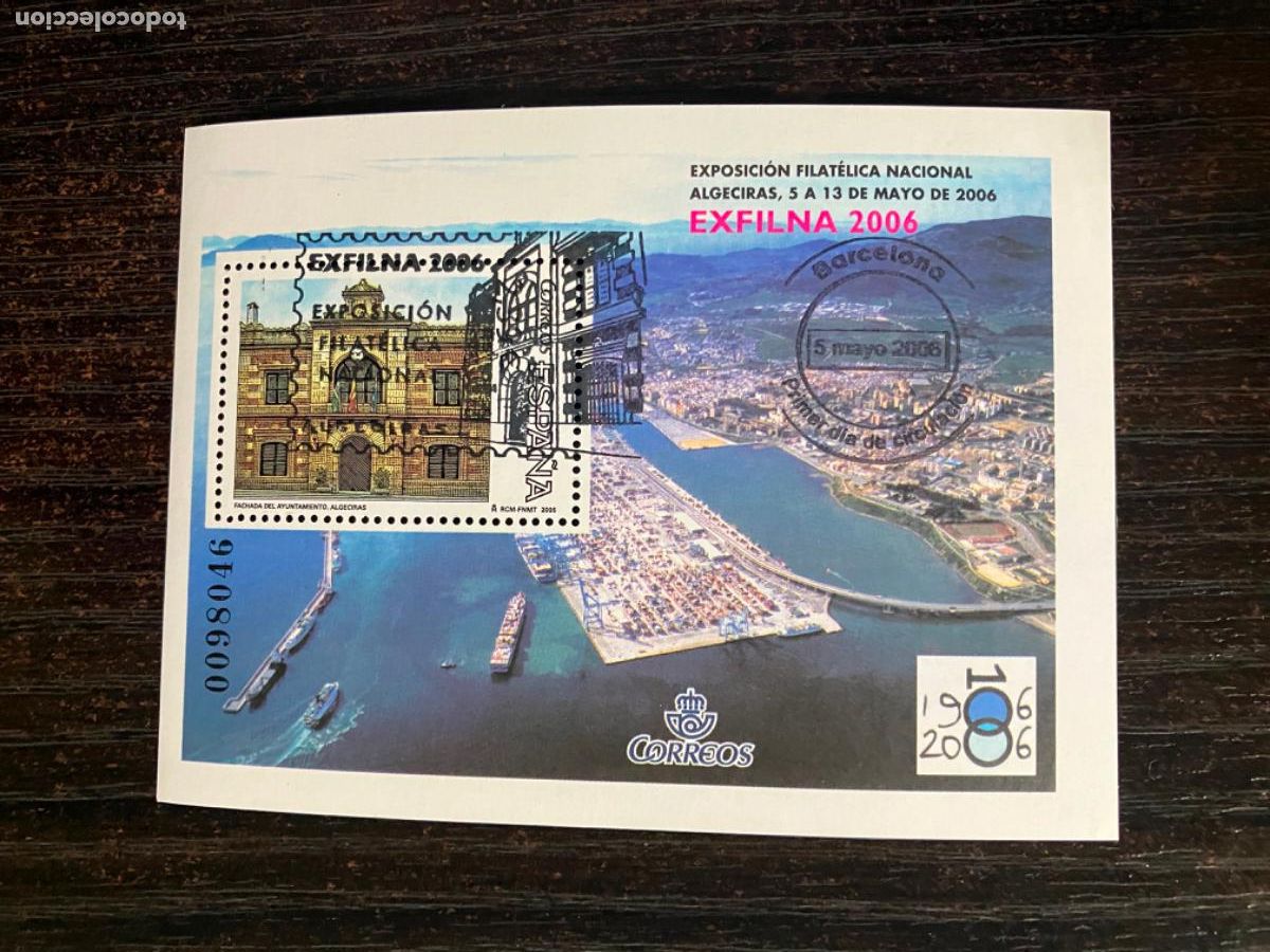 Timbres: Exfilna 2006 Algeciras - HB Hojita bloque 2006 - Usada matasellos primer d&iacute;a - Edifil 4236