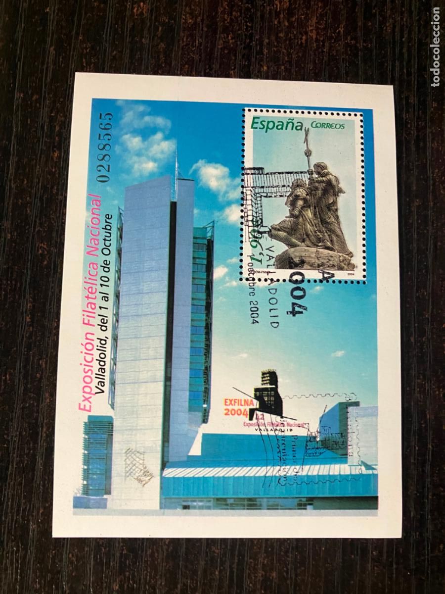 Timbres: Exfilna 2004 Valladolid - HB Hojita bloque 2004 - Usada matasellos primer d&iacute;a - Edifil 4117
