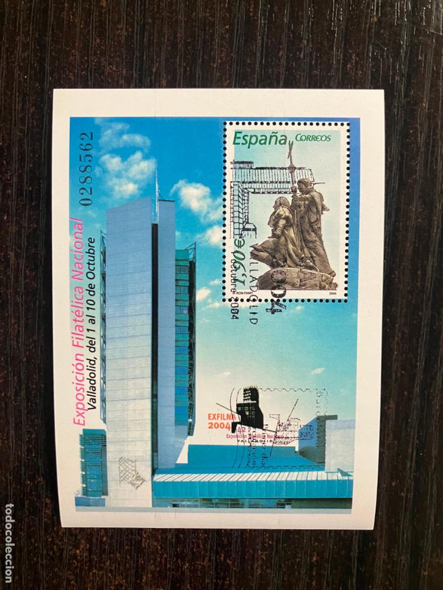 Timbres: Exfilna 2004 Valladolid - HB Hojita bloque 2004 - Usada matasellos primer d&iacute;a - Edifil 4117