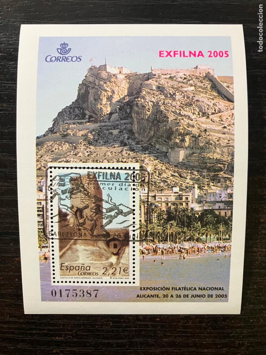 Timbres: Exfilna 2005 Alicante - HB Hojita bloque 2005 - Usada matasellos primer d&iacute;a - Edifil 4169