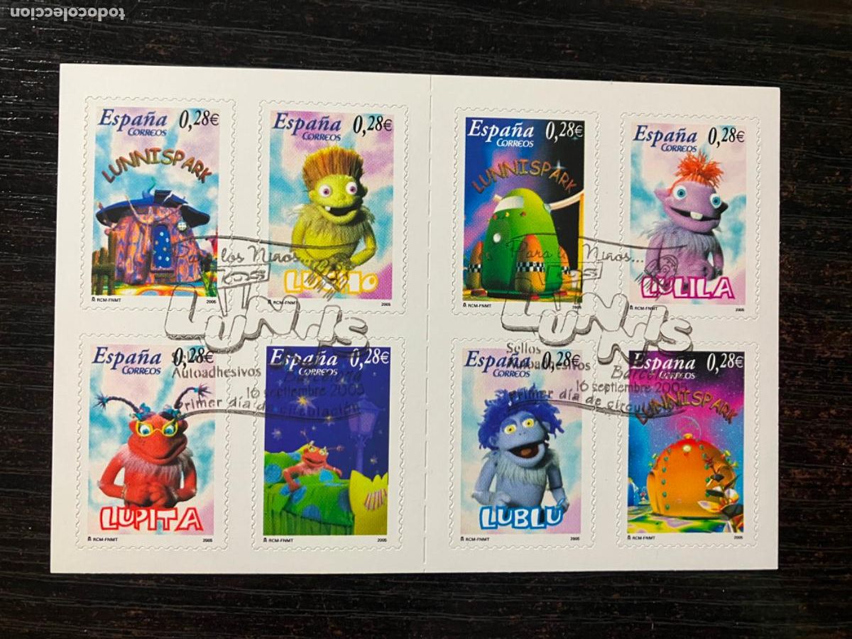 Timbres: Carnet de sellos - Los Lunnis - 2005 - Edifil 4176 4183 - Usado matasellos primer d&iacute;a