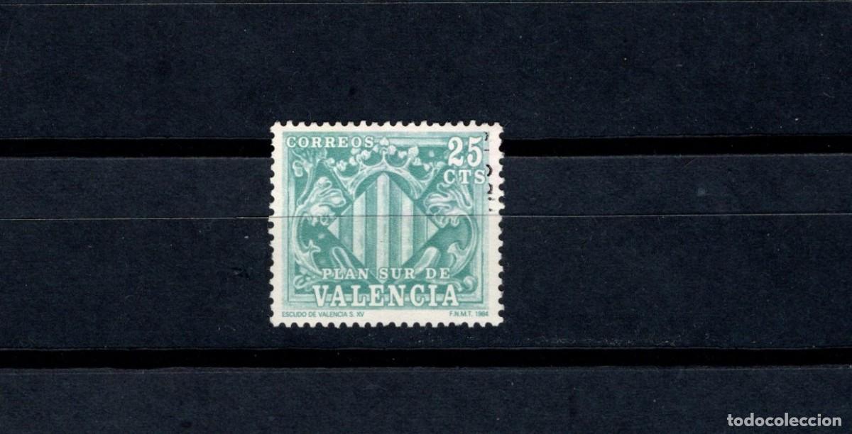 Sellos: Sello usado. Recargo Obligatorio &uml;PLAN SUR &uml;.Escudo de Valencia. Febrero 1985. Valencia 11.