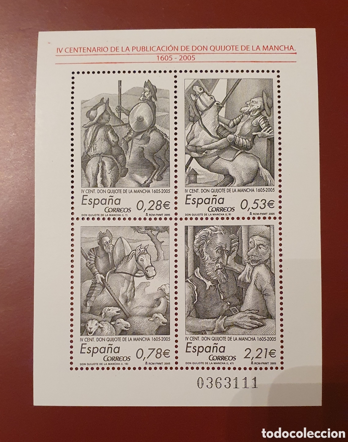 Sellos: Edifil 4161 a&ntilde;o 2005 Centenario Don Quijote