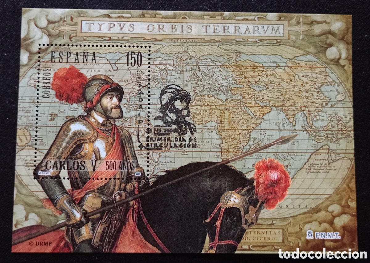 Sellos: Espa&ntilde;a 2000 - 500 a&ntilde;os nac. Carlos V - Edifil 3699, 150 p. multicolor - Matasellos PD Madrid