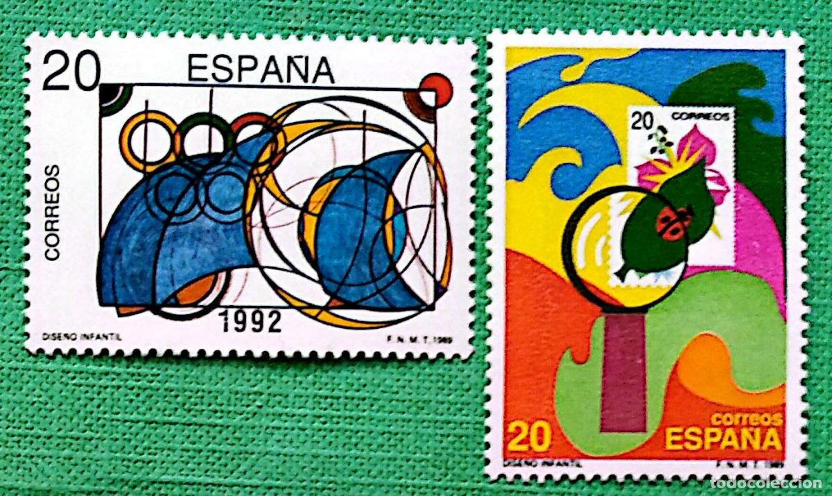 Sellos: Espa&ntilde;a. 2986/87 Dise&ntilde;o infantil. 1989. Sellos nuevos y numeraci&oacute;n Edifil