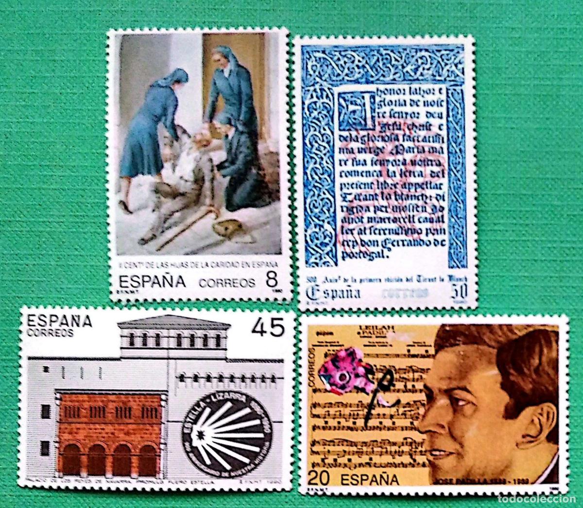 Sellos: Espa&ntilde;a. 3069/72 Centenarios: Hijas de la Caridad, Jos&eacute; Padilla, Fuero de Estella, Tirant lo Blanch.