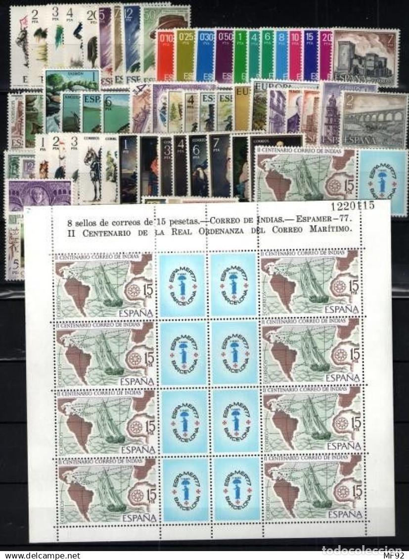 Sellos: Espa&ntilde;a. A&ntilde;o Completo 1977