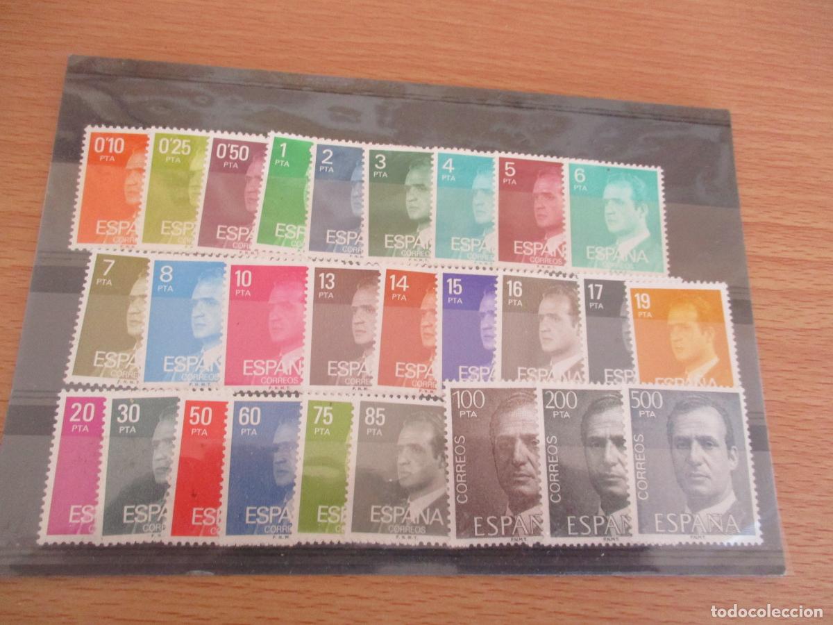 Sellos: COLECCI&Oacute;N DE 27 SELLOS DE JUAN CARLOS I, DE 0.10 A 500 PESETAS, SIN USAR