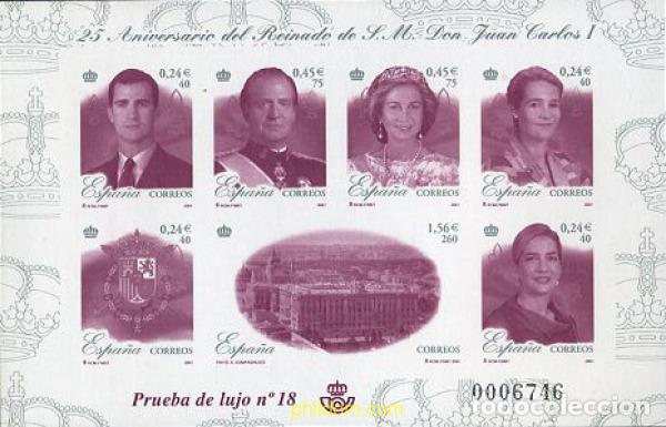 Sellos: 208721 MNH ESPA&Ntilde;A 2001 25 ANIVERSARIO DEL REINADO DE DON JUAN CARLOS I