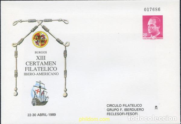 Sellos: 258137 MNH ESPA&Ntilde;A 1989 XIII CERTAMEN FOLATELICO IBEROAMERICANO - BURGOS
