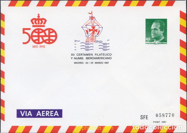 Sellos: 258140 MNH ESPA&Ntilde;A 1987 XII CERTAMEN FILATELICO Y NUMISMATICO IBEROAMERICANO - MADRID