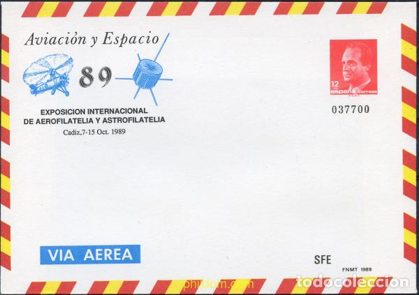 Sellos: 258138 MNH ESPA&Ntilde;A 1989 EXPOSICION INTERNACIONAL DE AEROFILATELIA Y ASTROFILATELIA - AVIACION Y ESP