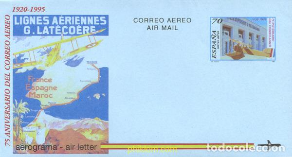 Sellos: 258304 MNH ESPA&Ntilde;A 1995 75 ANIVERSARIO DEL CORREOAEREO EN ESPA&Ntilde;A