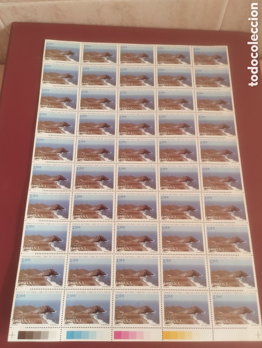 Sellos: SELLO CORREOS ESPA&Ntilde;A PARQUE NATURAL CABO DE GATA NIJAR ALMER&Iacute;A HOJA 50 SELLOS