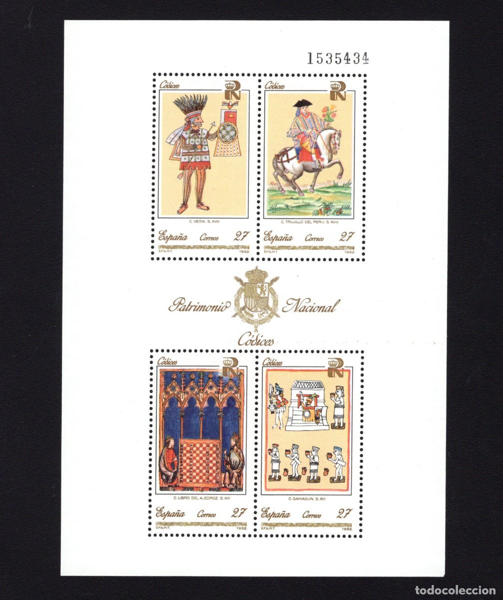 Stamps: Sellos Nuevos. Patrimonio A. Nacional. C&oacute;dices. 10 Diciembre 1992. Edifil SH 3236ABCD.