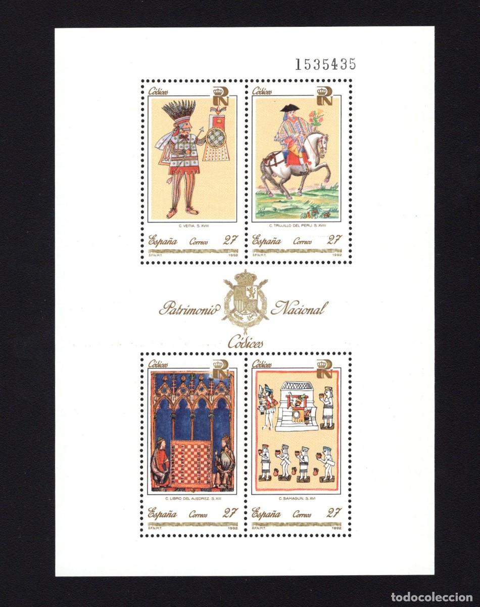 Stamps: Sellos Nuevos. Patrimonio A. Nacional. C&oacute;dices. 10 Diciembre 1992. Edifil SH 3236ABCD.