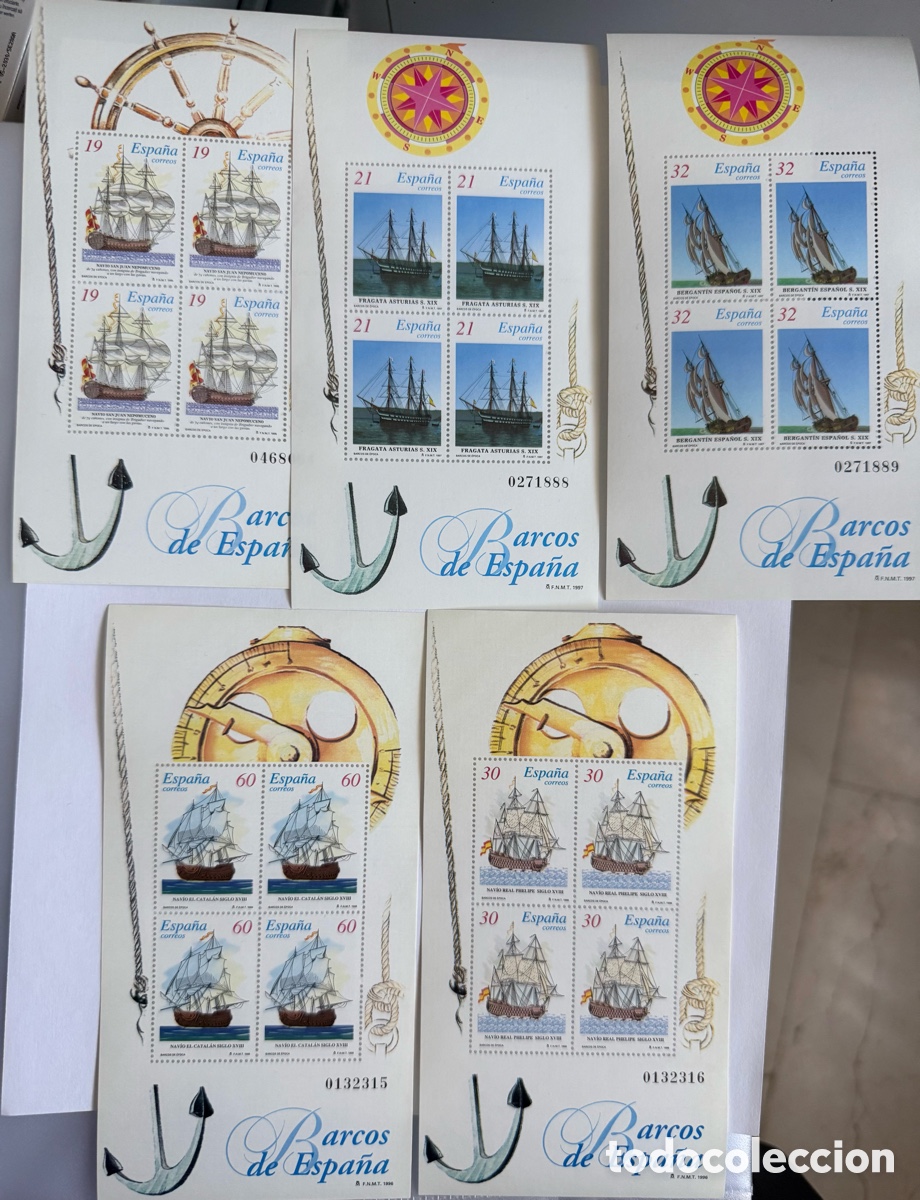 Sellos: Lote de sellos Barcos de Espa&ntilde;a 1995/1996/1997