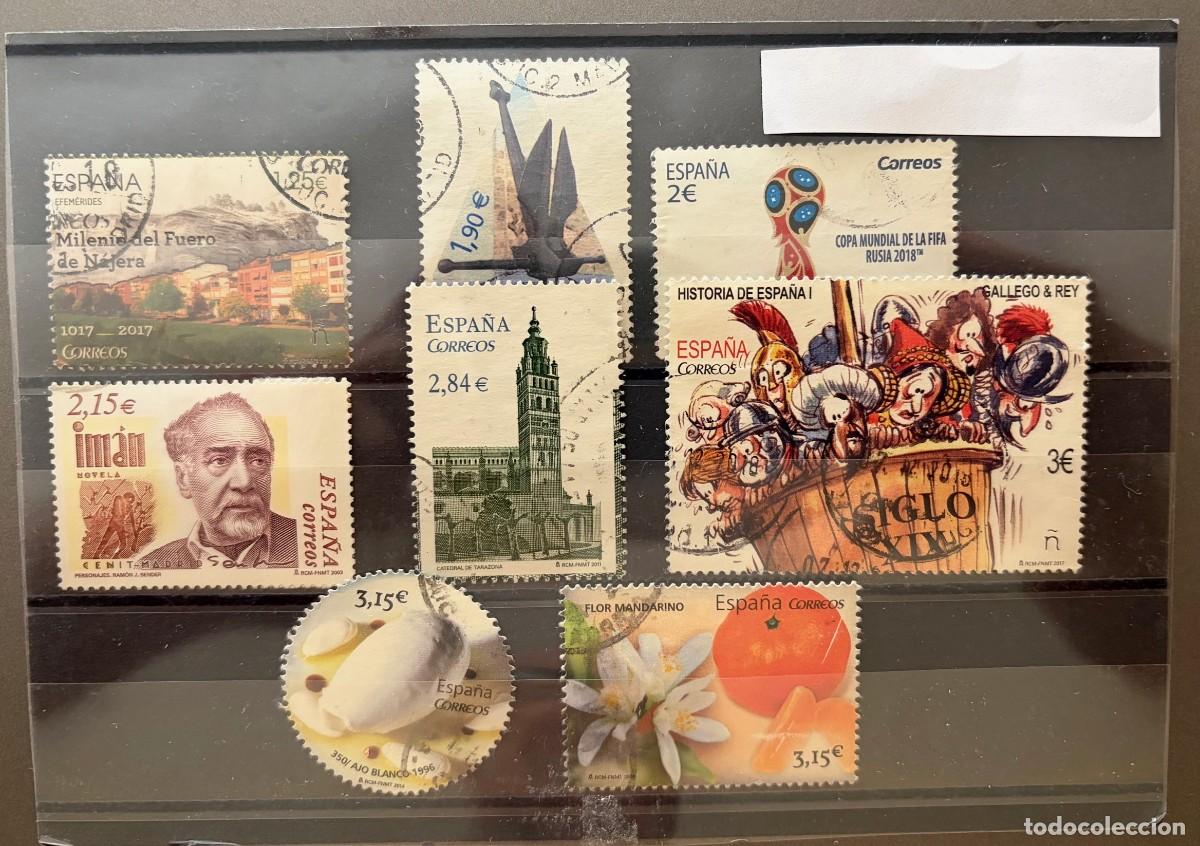 Sellos: ESPA&Ntilde;A, SPAIN, SELLOS USADOS, FACIAL EN EUROS, VALORES ALTOS Y SELLOS DE HOJAS-BLOQUE, L48