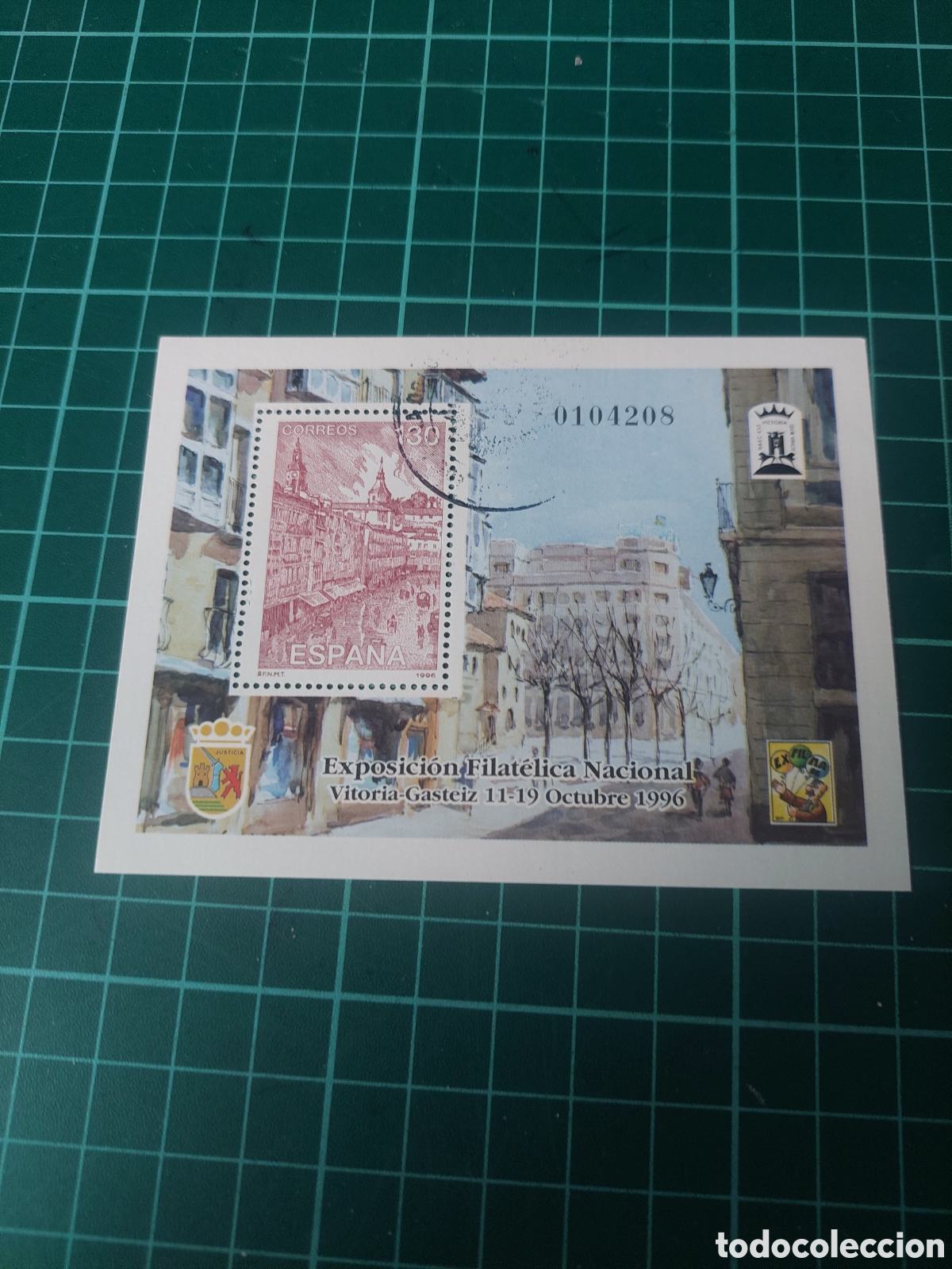Sellos: 1996 EDIFIL 3451 USADA LUJO VICTORIA ARQUITECTURA EXPOSICI&Oacute;N FILAT&Eacute;LICA HOJA BLOQUE USADA O NUEVA