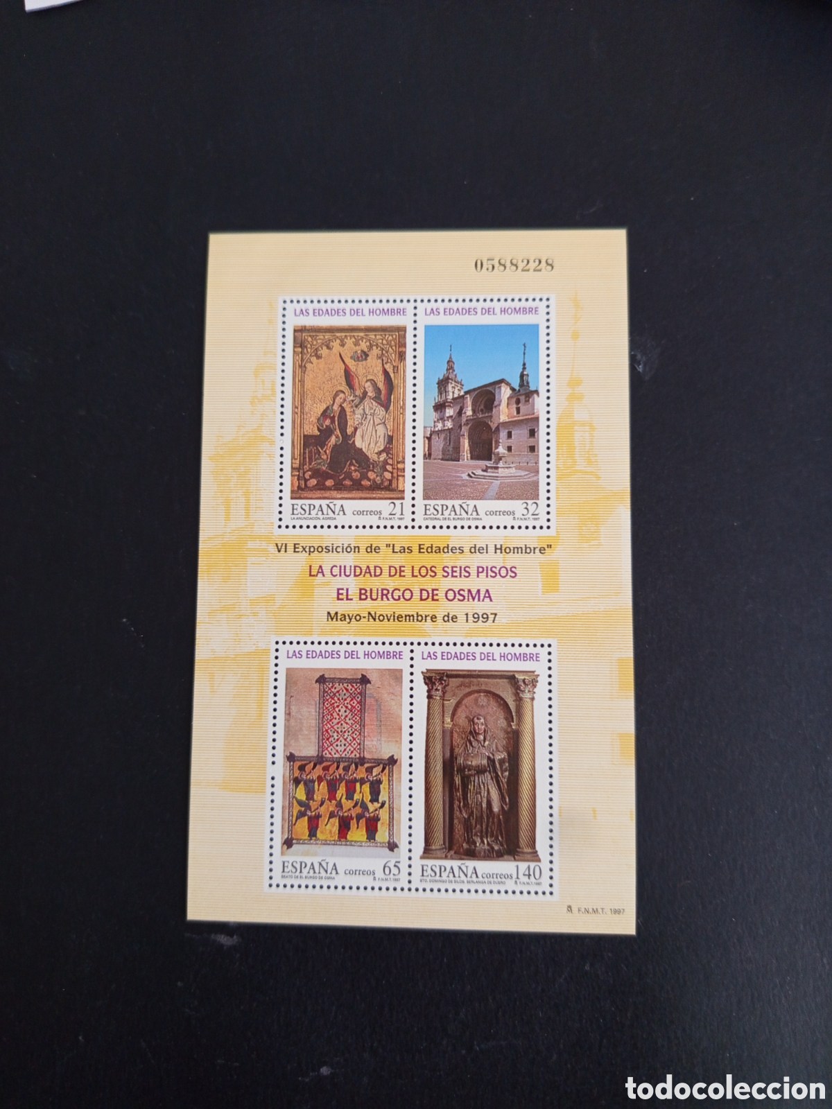 Sellos: Espa&ntilde;a, 1997. Las Edades del Hombre. Burgos de Osma. Edifil 3494. Pedido m&iacute;nimo 3 &euro;. Ver fotos.