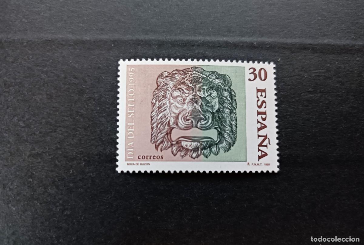 Sellos: Sello nuevo. Dia del Sello. Buzon con forma Cabeza Leon.9 Febrero 1995. Edifil 3346.