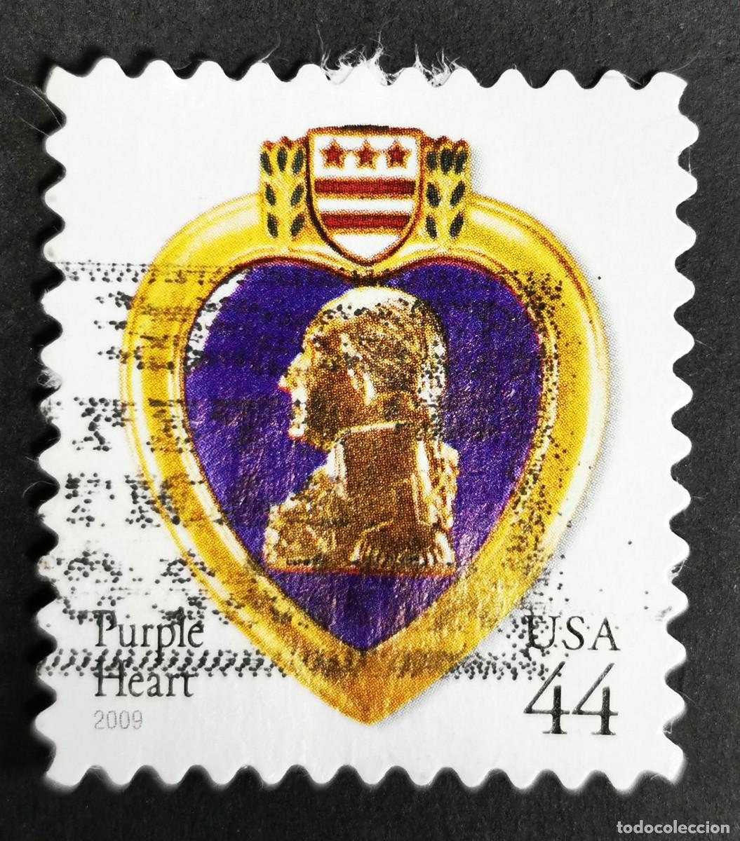 Sellos: Sello Estados Unidos U.S.A.2009,Condecoraci&oacute;n soldado herido &rdquo;Coraz&oacute;n P&uacute;rpura&rdquo;, 44 &cent; Michel US 4488