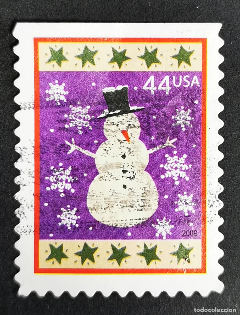 Sellos: Sello Estados Unidos U.S.A.2009,Mu&ntilde;eco de nieve navide&ntilde;o, 44 &cent; Michel US 4565BD