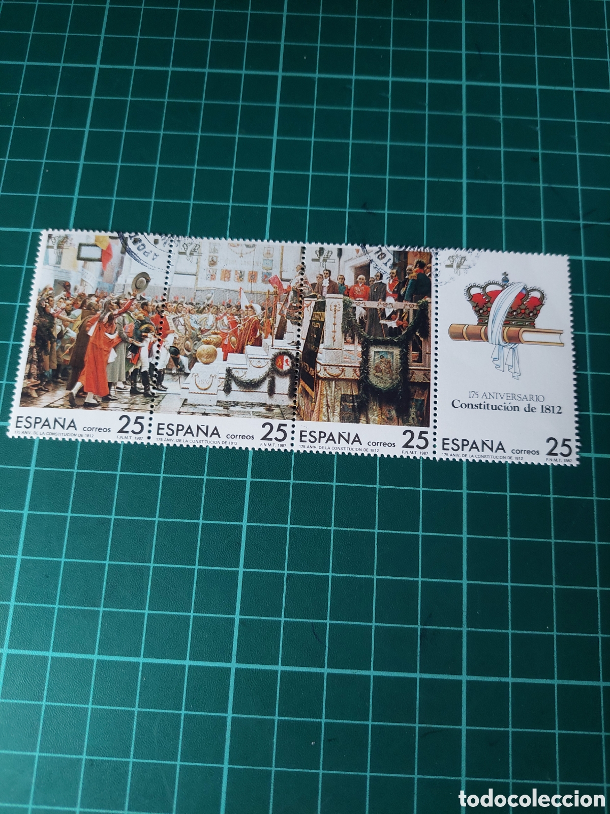 Sellos: 1987 175 aniversario constituci&oacute;n C&aacute;diz pol&iacute;tica leyes edifil 2887/90 usados lujo