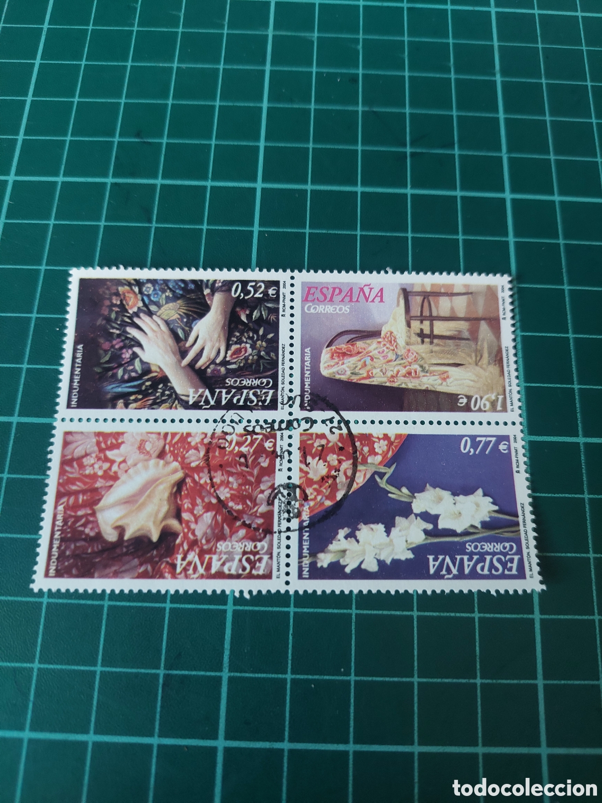 Sellos: 4076 USADOS LUJO MANTON DE MANILA 2004 MIDA ,FLORA,,CONCHA MARINA,MUEBLE SILLA ,DISE&Ntilde;O