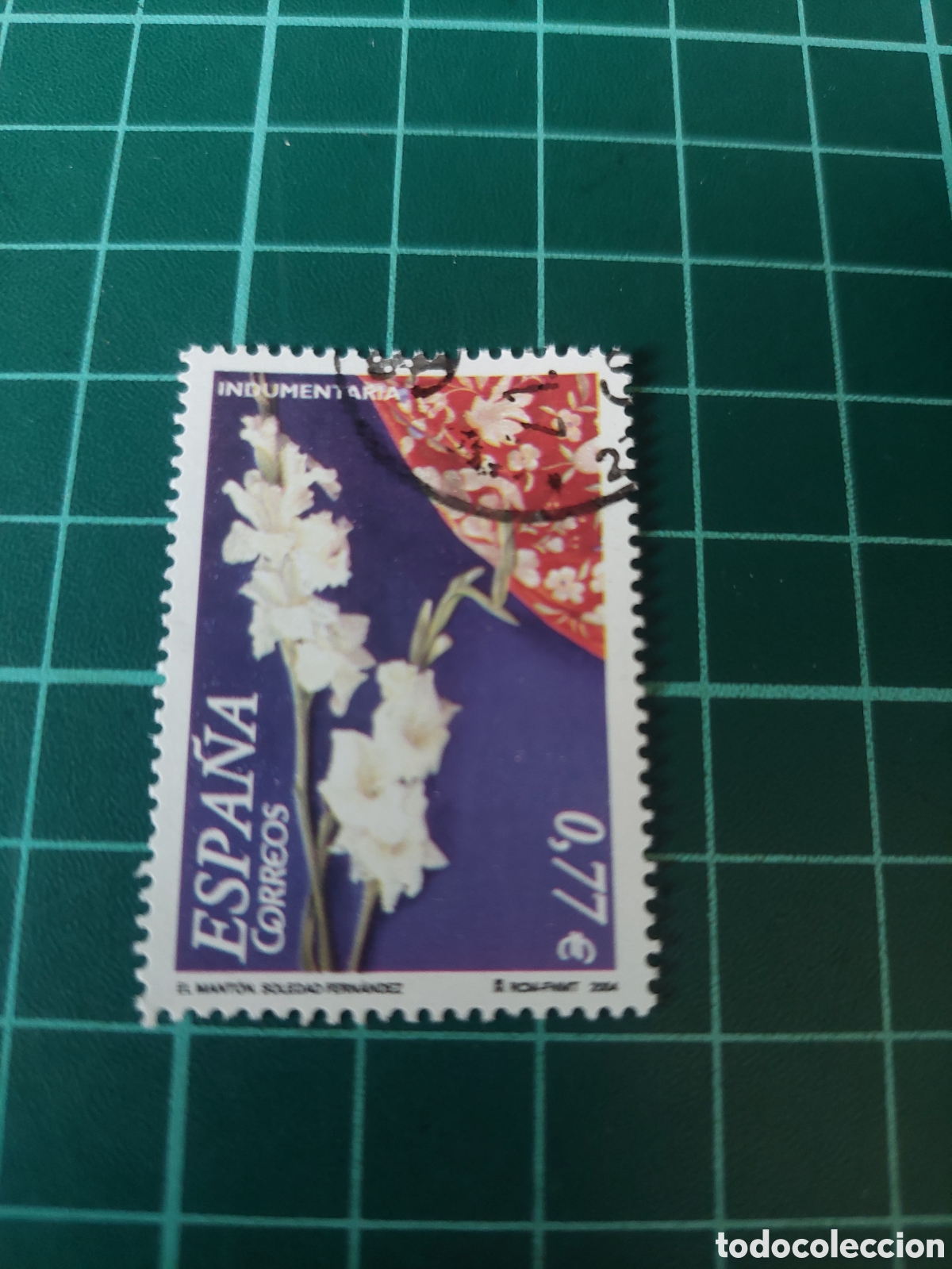 Sellos: 2004 ESPA&Ntilde;A MANTON MANILA MODA SOLEDAD FERN&Aacute;NDEZ FLORES EDIFIL 4076 USADA LUJO