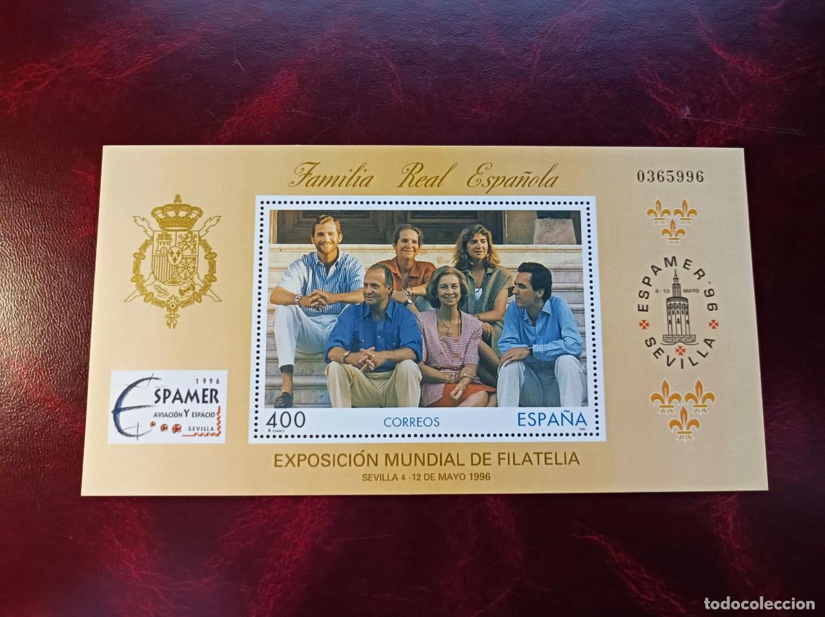 Sellos: Sello nuevo. Espamer&acute;96. Familia Real en Marivent (Mallorca) 4 Mayo 1996. Edifil 3428SH