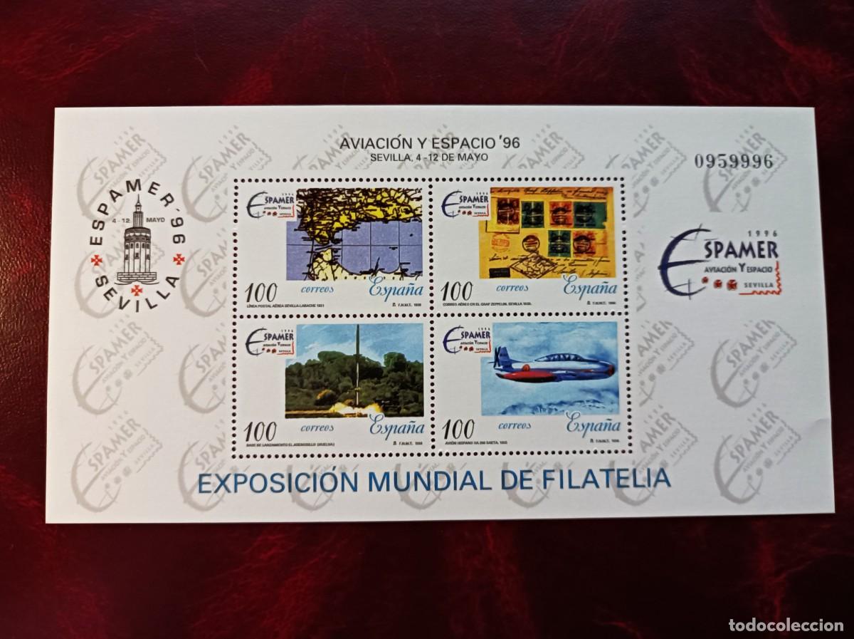 Sellos: Sello nuevo. Aviaci&oacute;n y Espacio&acute;96. 4 de Mayo de 1996. Edifil 3433ABCD.
