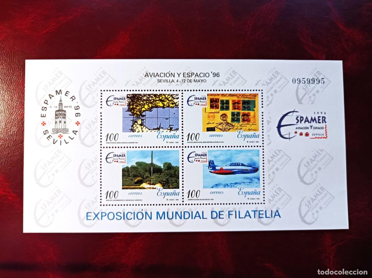 Sellos: Sello nuevo. Aviaci&oacute;n y Espacio&acute;96. 4 de Mayo de 1996. Edifil 3433ABCD.