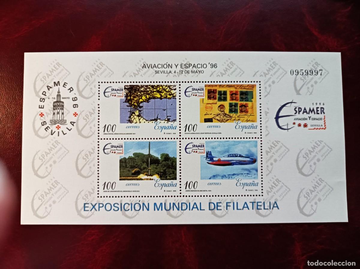 Sellos: Sello nuevo. Aviaci&oacute;n y Espacio&acute;96. 4 de Mayo de 1996. Edifil 3433ABCD.