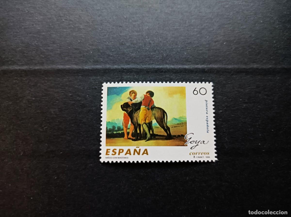 Sellos: Sello nuevo. P. Espa&ntilde;ola. Goya. Ni&ntilde;os con Mastines. 31 de Mayo de 1996. Edifil 3439.